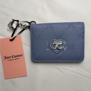 Juicy Couture Lavender Embossed Heart Logo Wallet Card Holder
